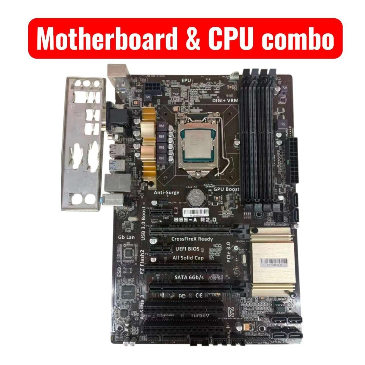 B85-A R2.0 ATX Motherboard + Intel Core i7 4th Gen CPU Combo LGA 1150 IO