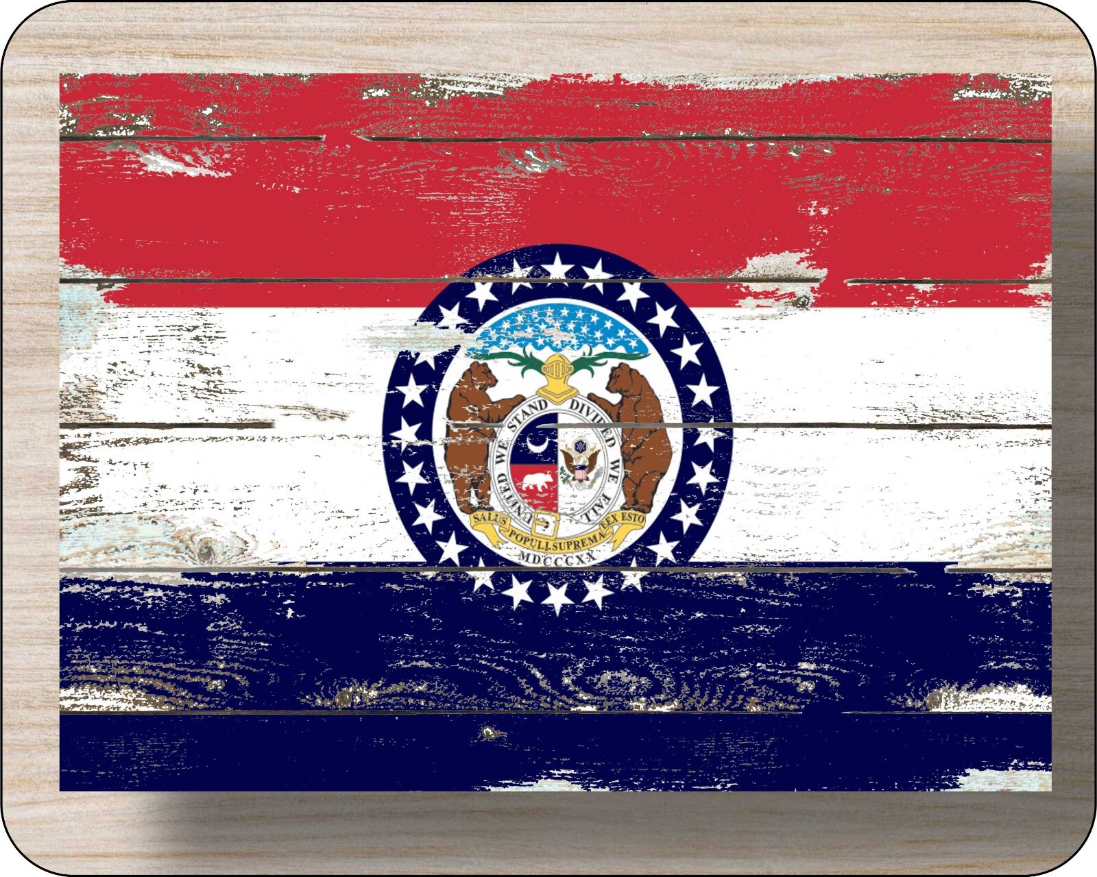State Flag Of Missuori Mousepad 7 x 9  Distressed Art Photo mouse pad