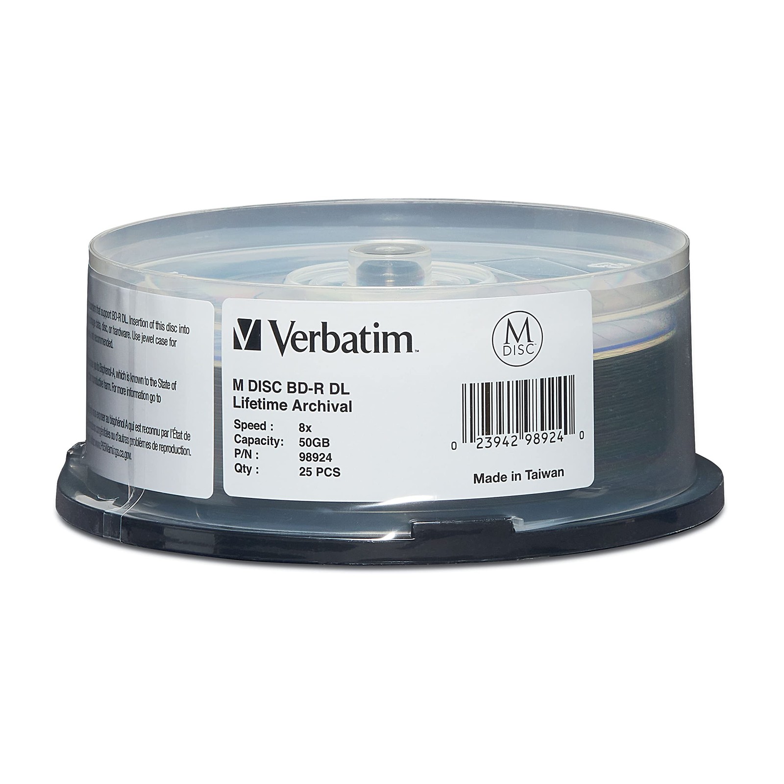 Verbatim M DISC BD-R DL 50GB 8X with Branded Surface Blank 50 GB 8X, White