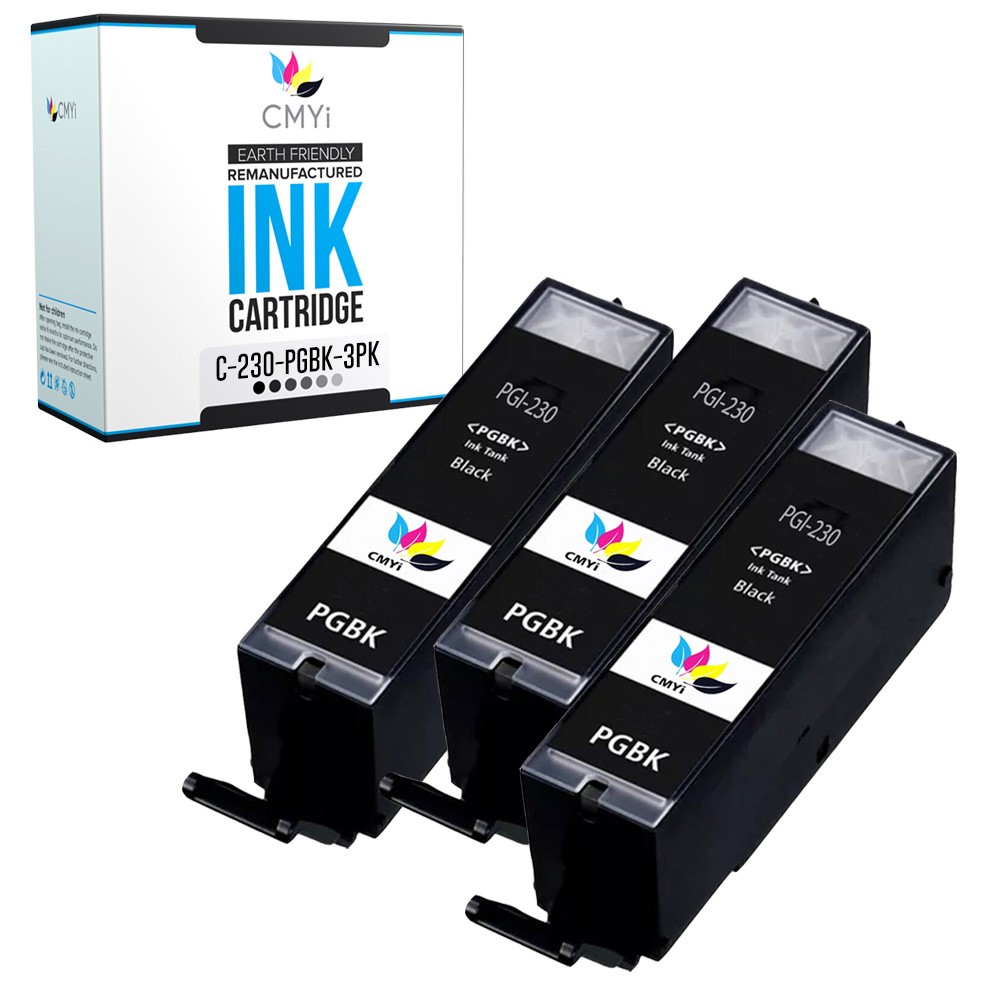 CMYi 3-Pack Compatible PGI-230 Ink Cartridges PG Black for Canon PIXMA TS8820