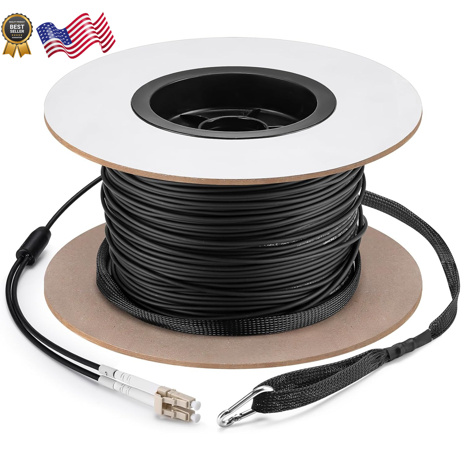 500Ft (150 Meters) OM3 Fiber LC to LC Multimode Outdoor Armored Fiber Optic Cabl