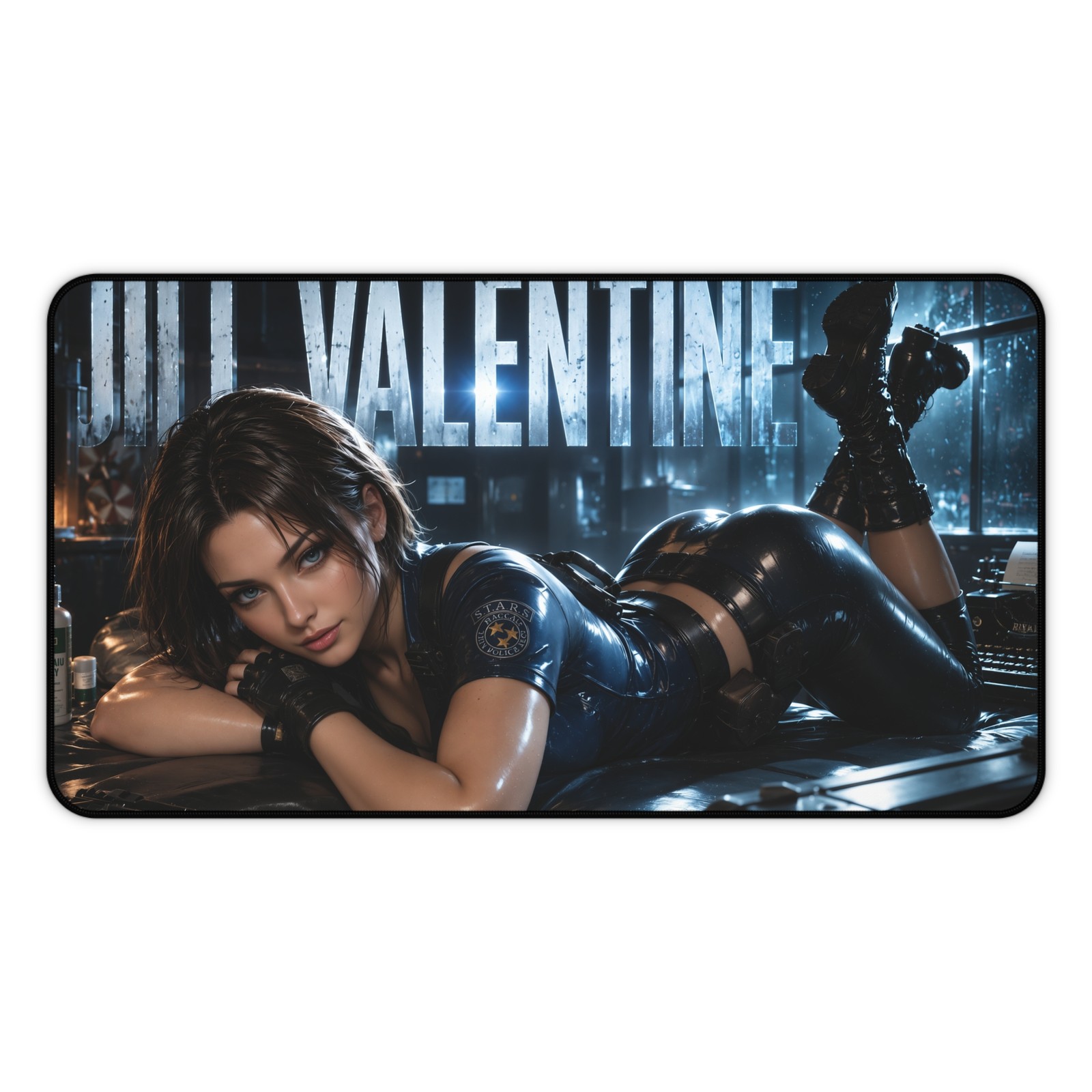 Horror Gaming Desk Mat Featuring Jill Valentine, Mouse Pad and Desk Accessory