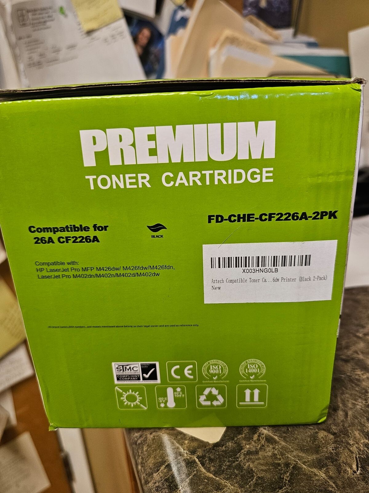 Compatible with HP 26A (CF226A) - Qty 2 - Black Toner Cartridge - HP
