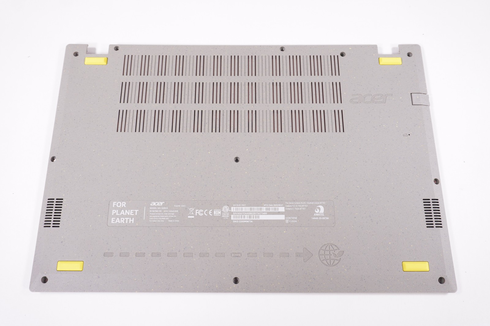 60.AYCN2.001 Acer Bottom Base Cover  Volcano Gray AV15-51-7617