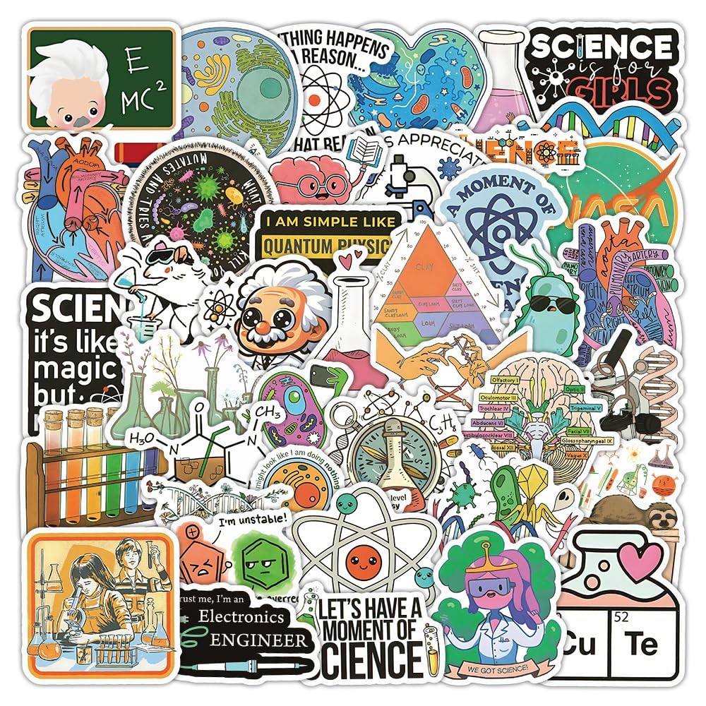 Natural Sciences Stickers 105 Pack, Physics, Chemistry,