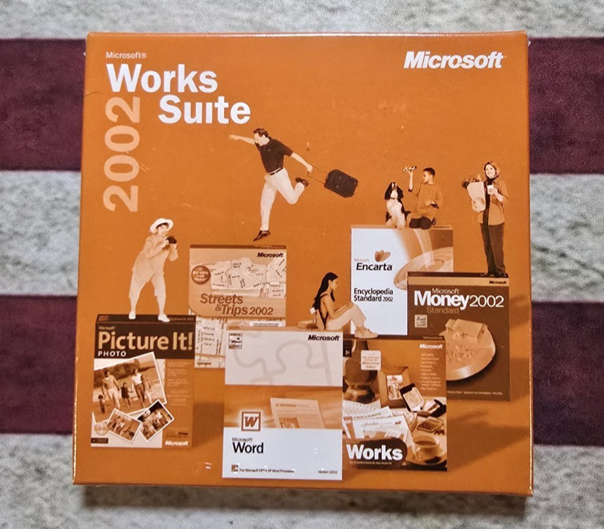 Microsoft Works Suite 2002 Software CD Sealed With Key