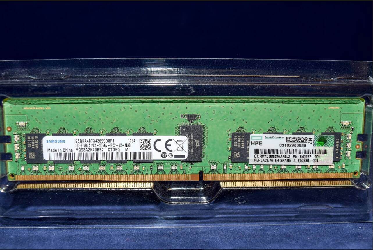 840757-091 HPE 16GB (1x16GB) 1Rx4 PC4-2666V Registered Smart Memory 815098-B21