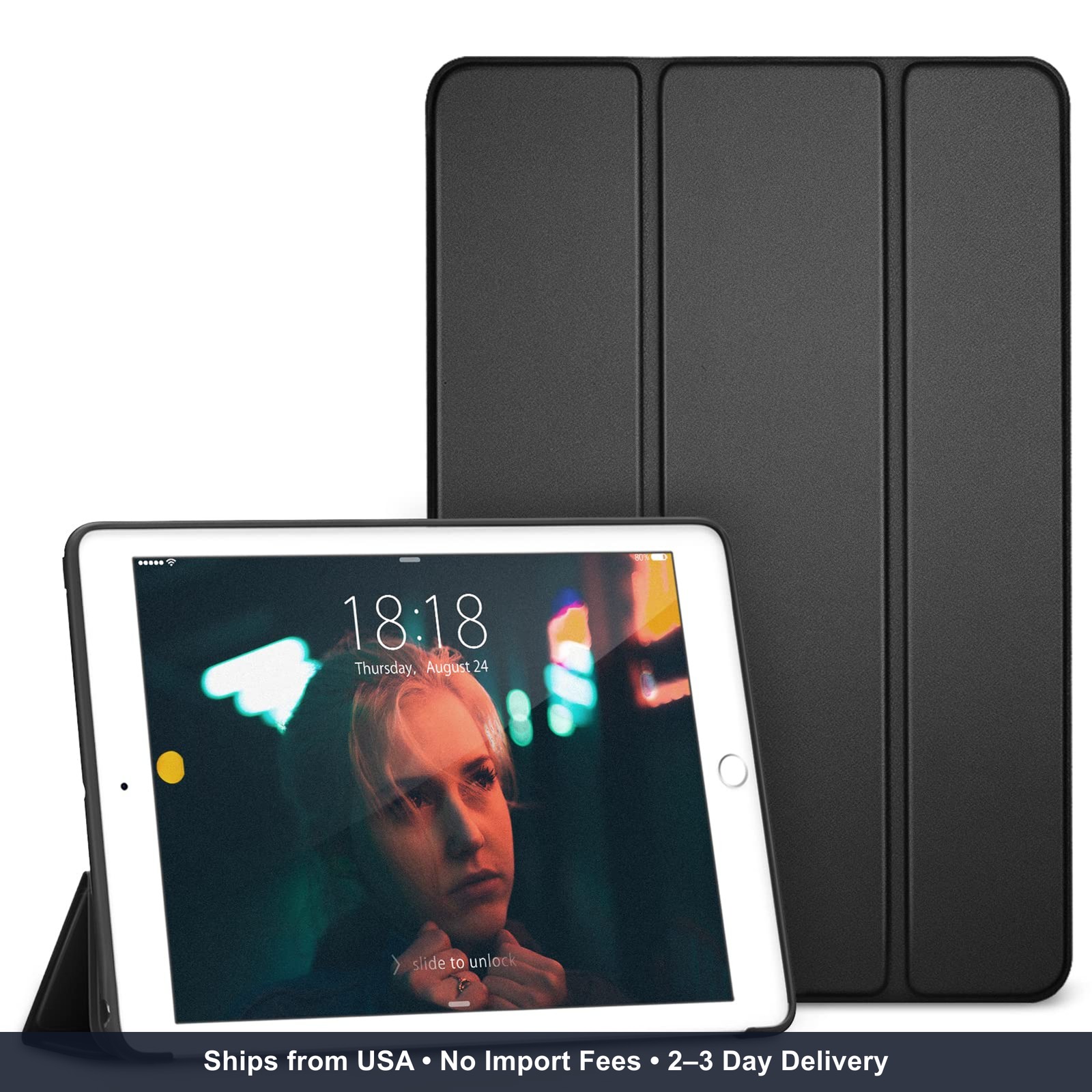 DTTO Soft Case for for iPad 9th/8th/7th Generation 10.2-inch, Black | Lightweigh