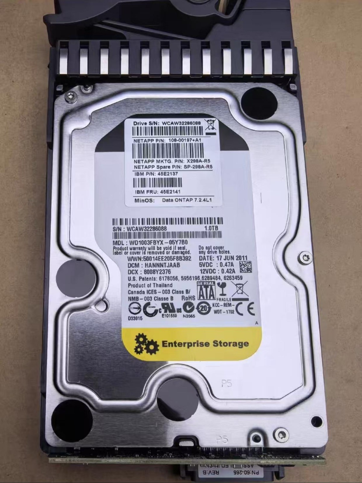 NetApp X298A-R5 108-00197 1T SATA-FC origin storage hard drive