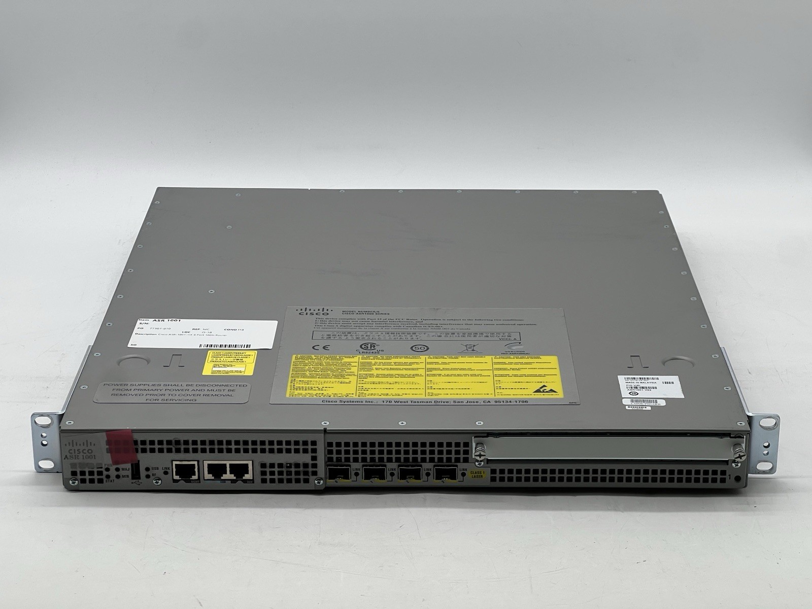 CISCO ASR 1001 V02 4 port SFP GE Aggregation Service Router w/ 2x Power supply