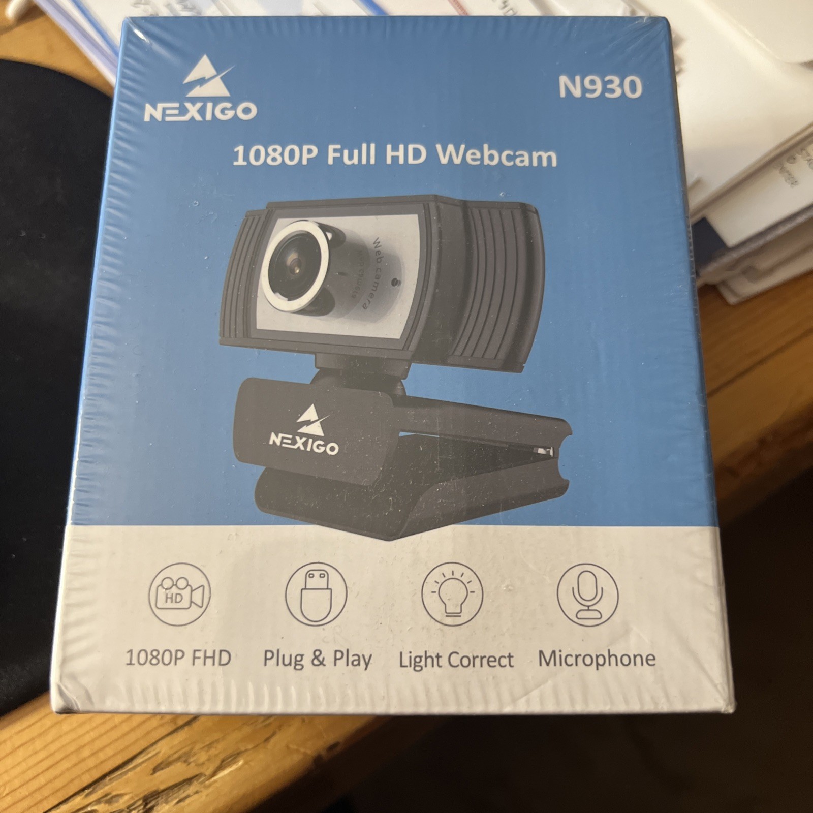 Nexigo 1080P Full HD Webcam N660 Privacy Cover Microphone Plug & Play Black NIB
