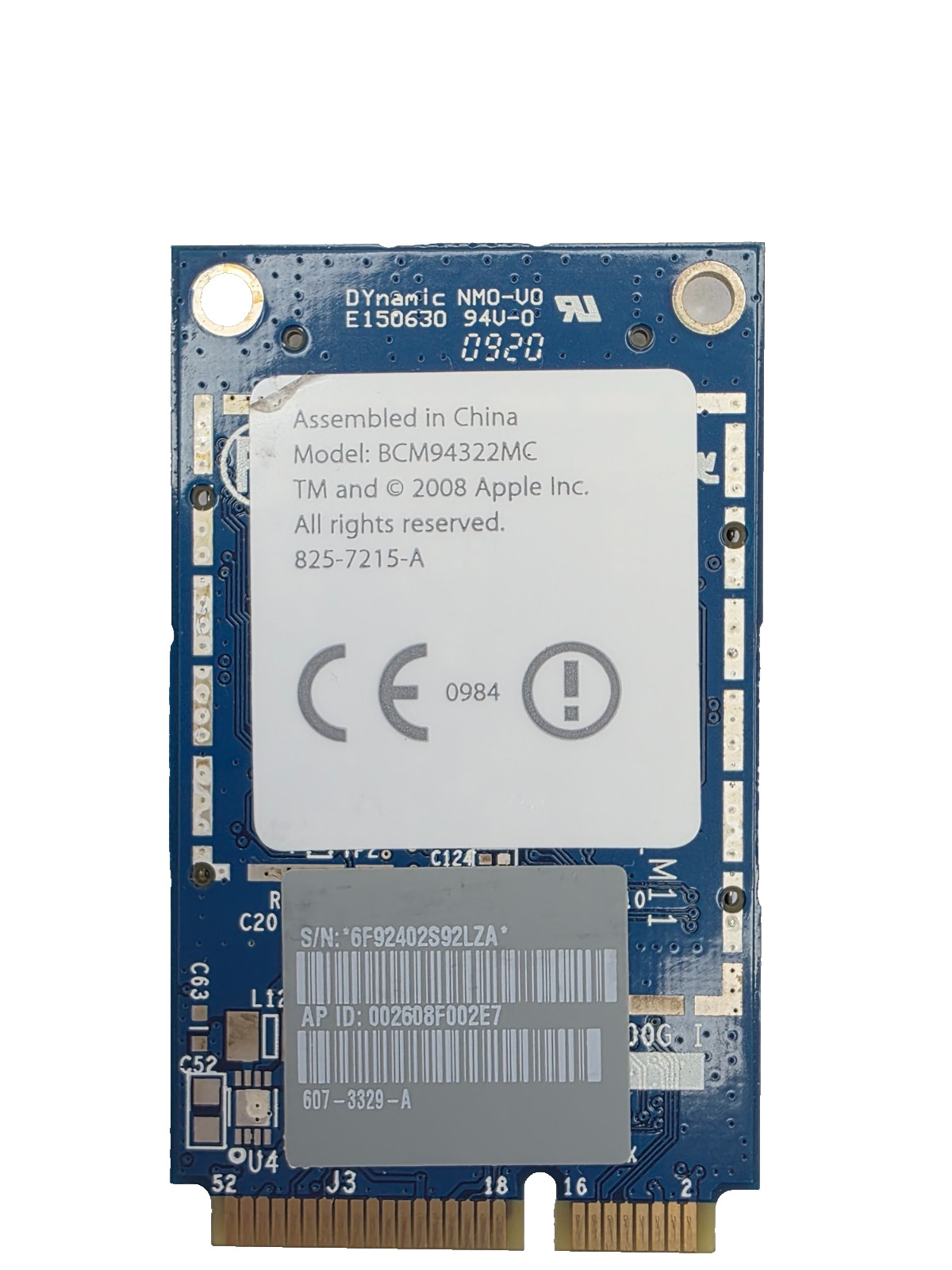 Apple Broadcom BCM94322MC Wi-Fi Mini PCIe Card 607-3329-A Used