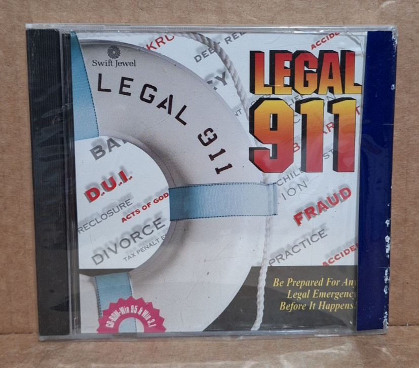 Legal 911 Software by Swift Jewel (PC / Win 95 / Win 3.1) - New / Sealed