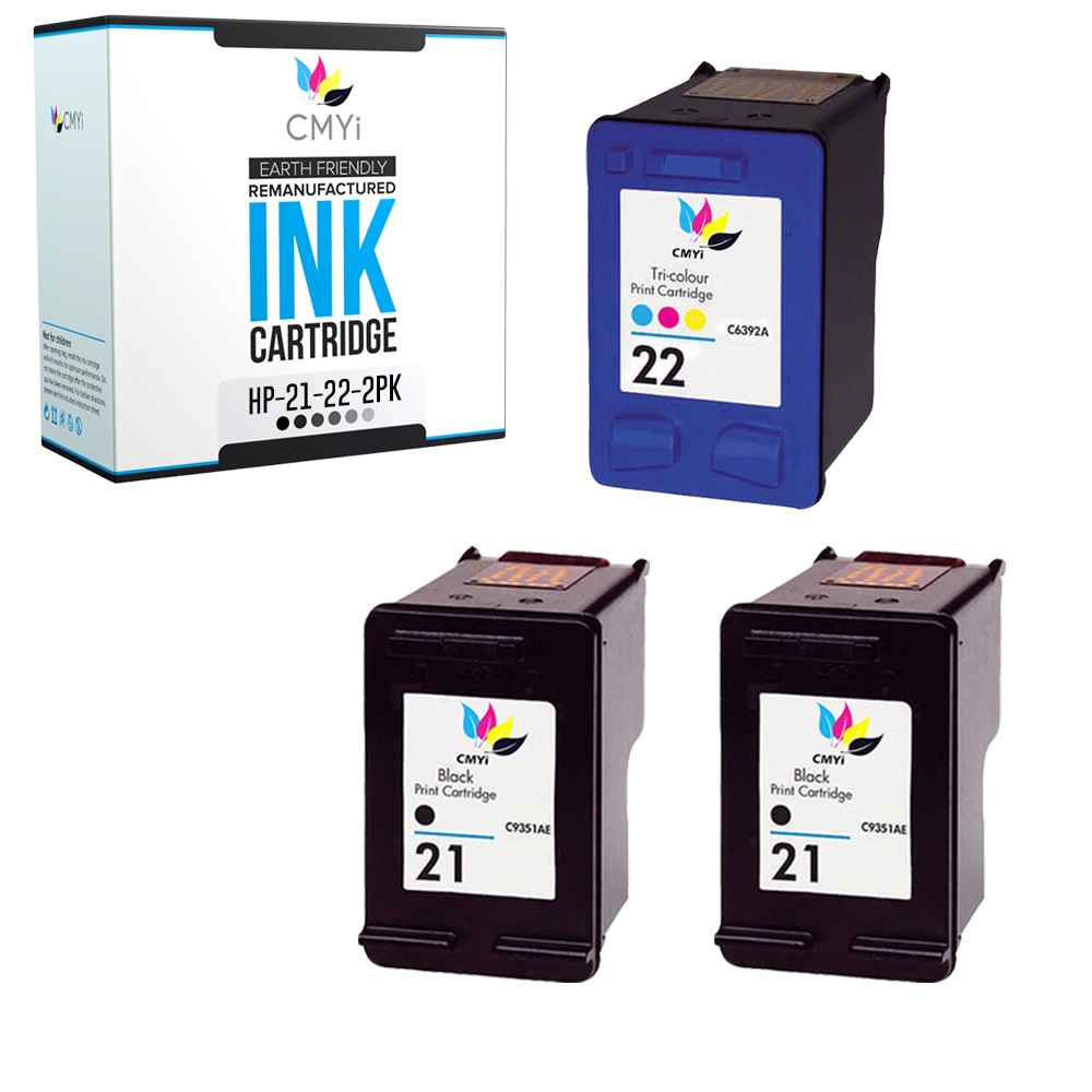 CMYi 3-Pack Replacement HP 21 and 22 Ink Cartridges for HP Deskjet F4150 F4175