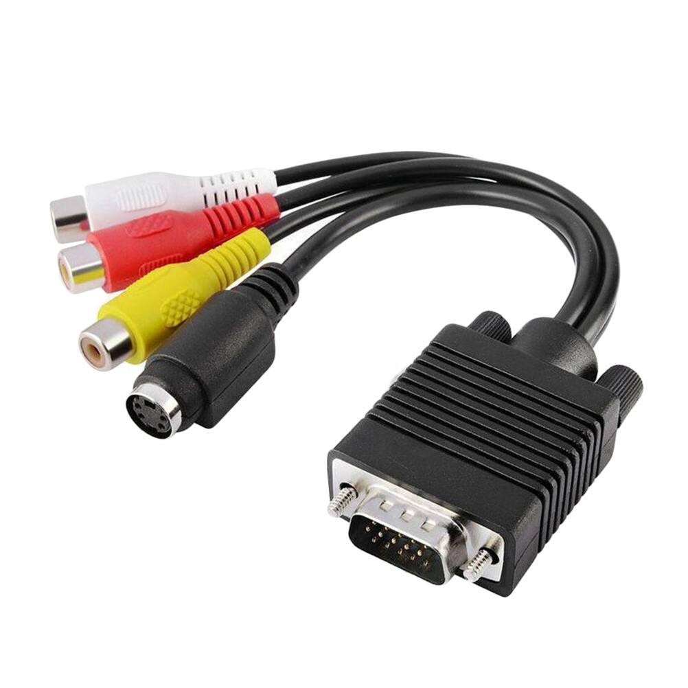 Display Cable for Monitor Pc Adapter Televison Converter Audio Line 3RCA
