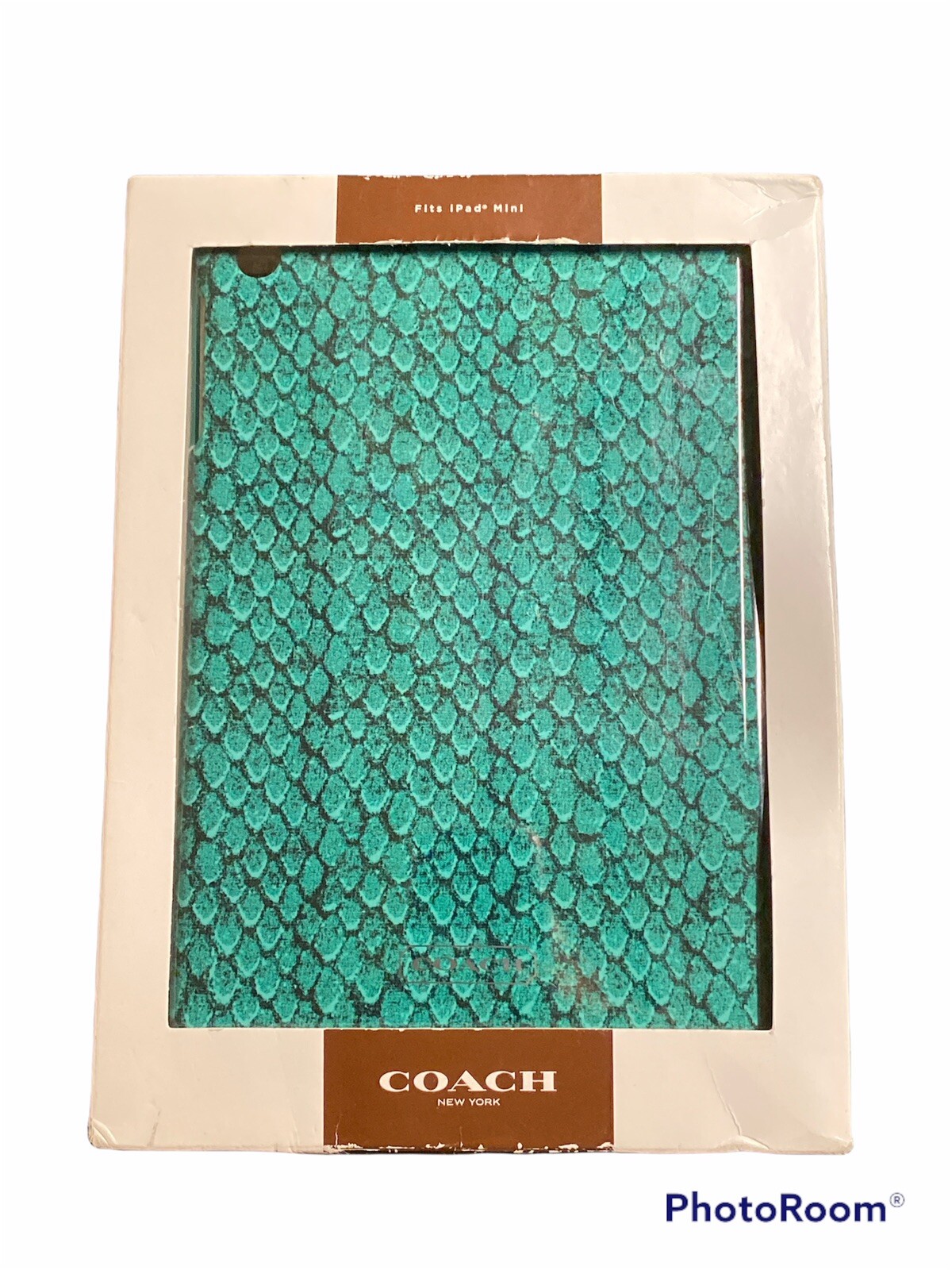 COACH 'Snakeskin' iPad Molded Hard Plastic Tablet Cover Green  NOS 9” x 7” SALE