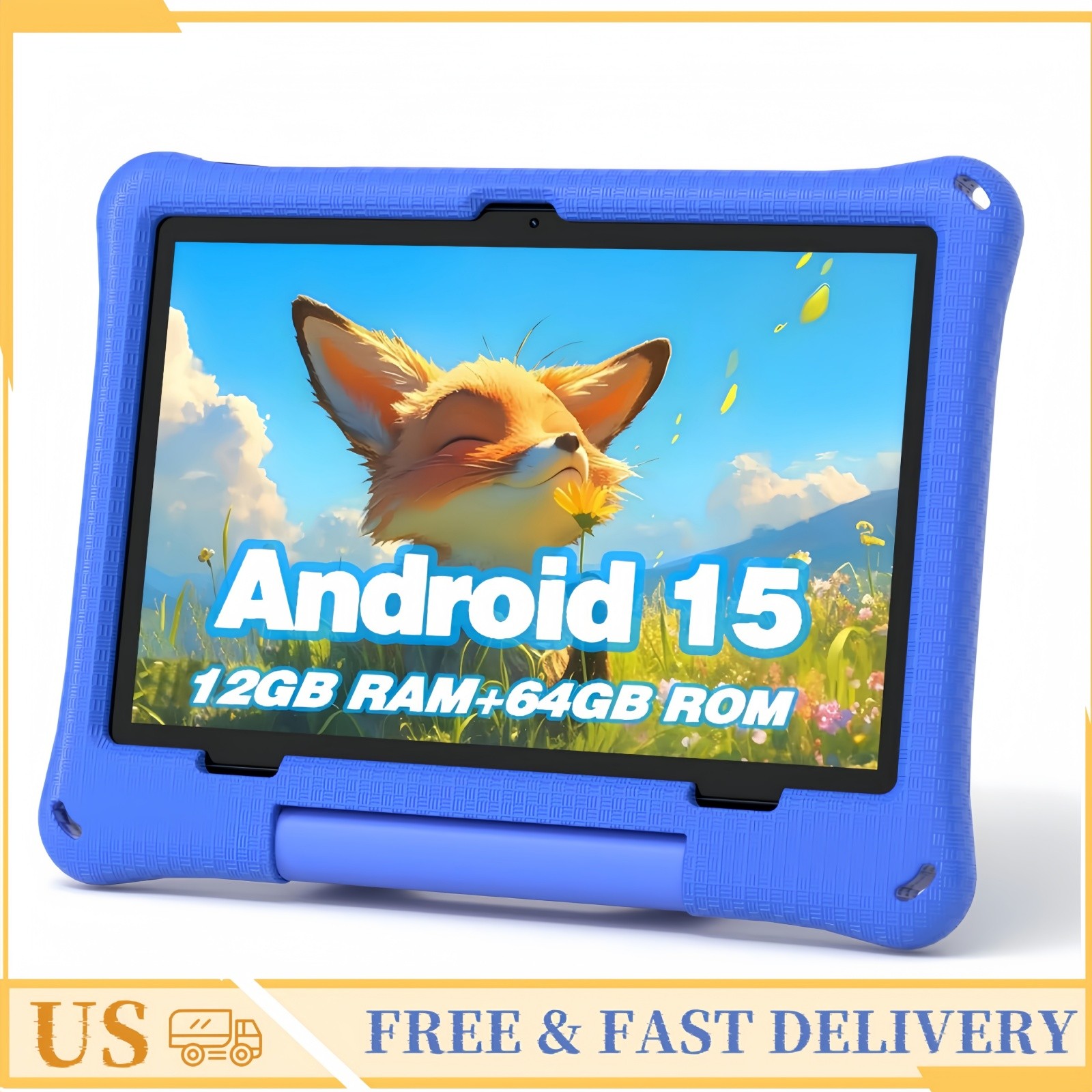 Call Sky Kids Tablet 10.1 Inch Android 15 12GB+64GB for Kids Aged 6–12 - Blue