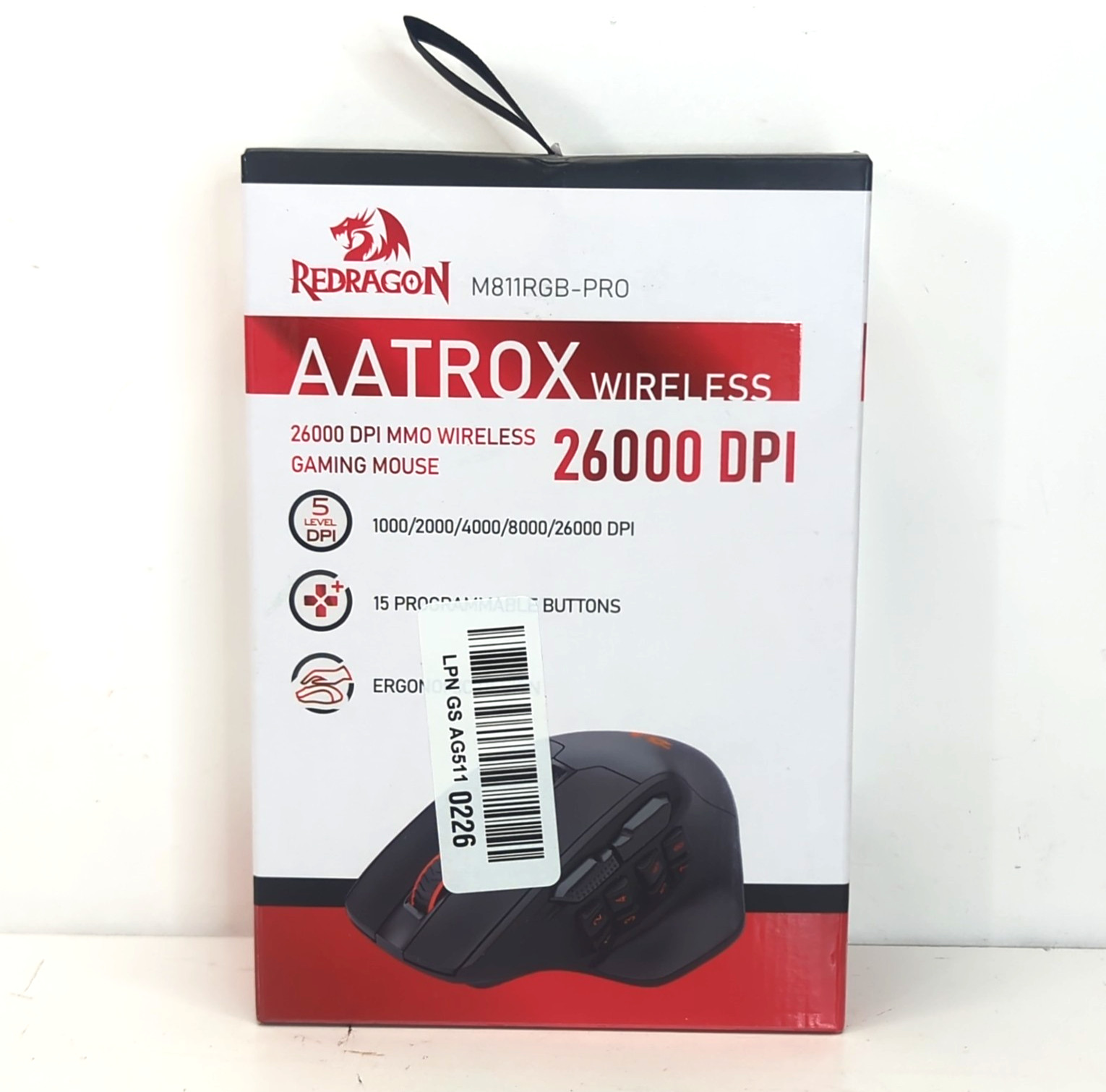 Redragon M811RGB-PRO Aatrox Wireless 26000 DPI MMO RPG Gaming Mouse New & Sealed