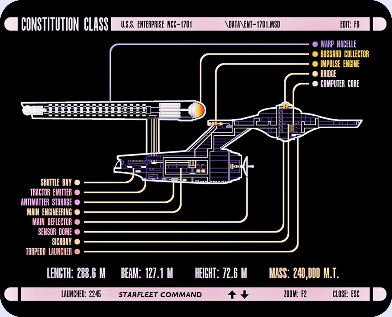 USS  Enterprise NCC-1701 Computer / Laptop Mouse Pad