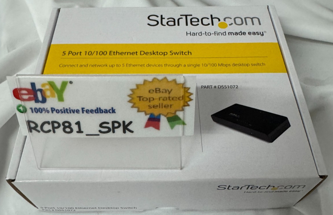 StarTech 5-Port 10/100Mbps Ethernet Desktop RJ45 Switch Fast DS51072 | BNIB
