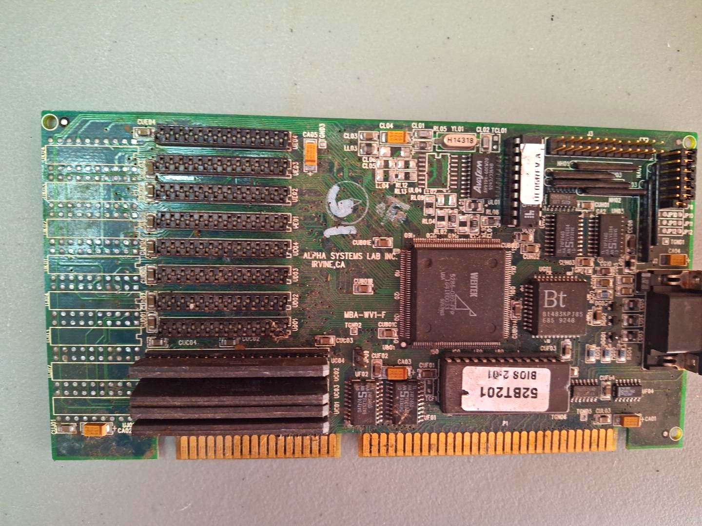 Alpha Systems Lab Inc MBA-VW-F Vintage ISA VGA Graphics Card for IBM PC