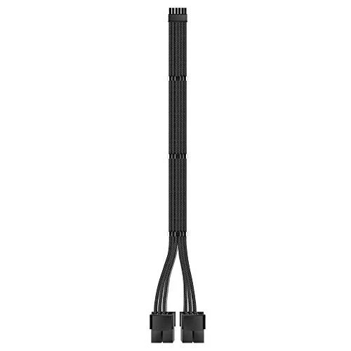 RTX 3000 Series 12 Pin to Dual 8 Pin PCIe Sleeved Extension Cable 300 MM Black
