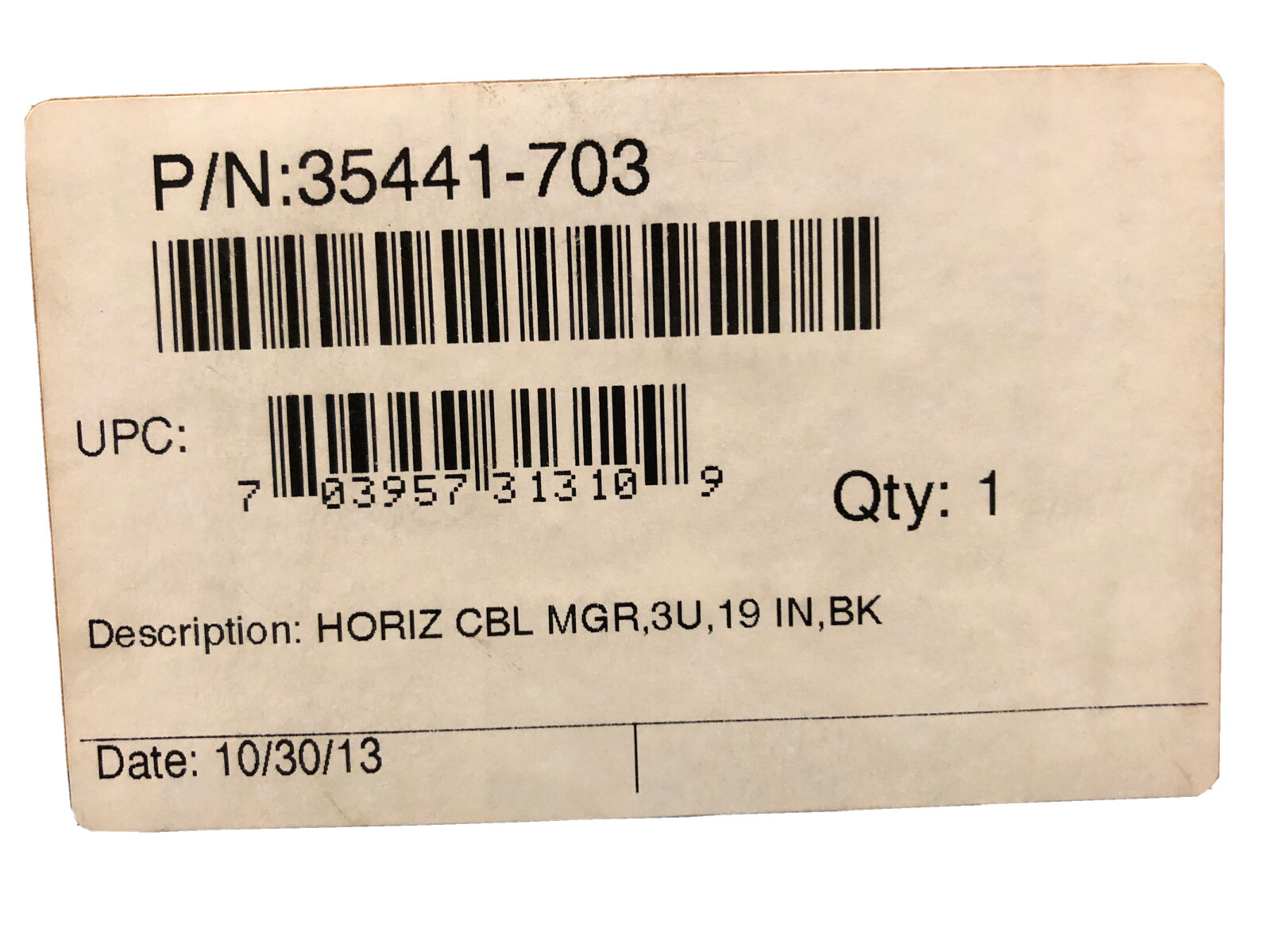 CHATSWORTH PRODUCTS CPI 35441-703 Horizontal Cable Manager 3U 19" Black NEW QTY