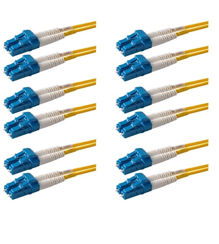 6-Pack 2 Meter Singlemode Duplex LC to LC Fiber Patch Cable | Fast Shipping