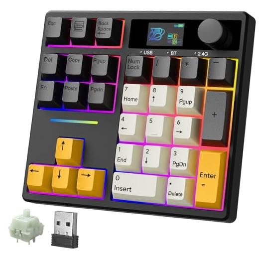 TD31Pro Mechanical Numpad,Mini Keyboard with Black-Grey