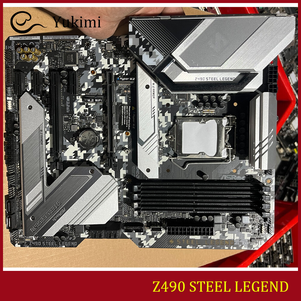 FOR ASROCK Z490 STEEL LEGEND DDR4*4 LGA1200 128GB HDMI Motherboard Test OK