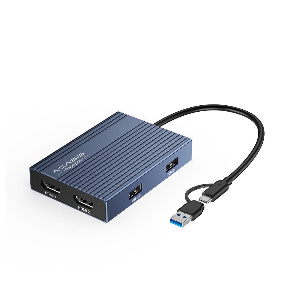 Acasis USB C Hub Dual Monitor Adapter DisplayLink 2 x 4K HDMI for Mac & Windows