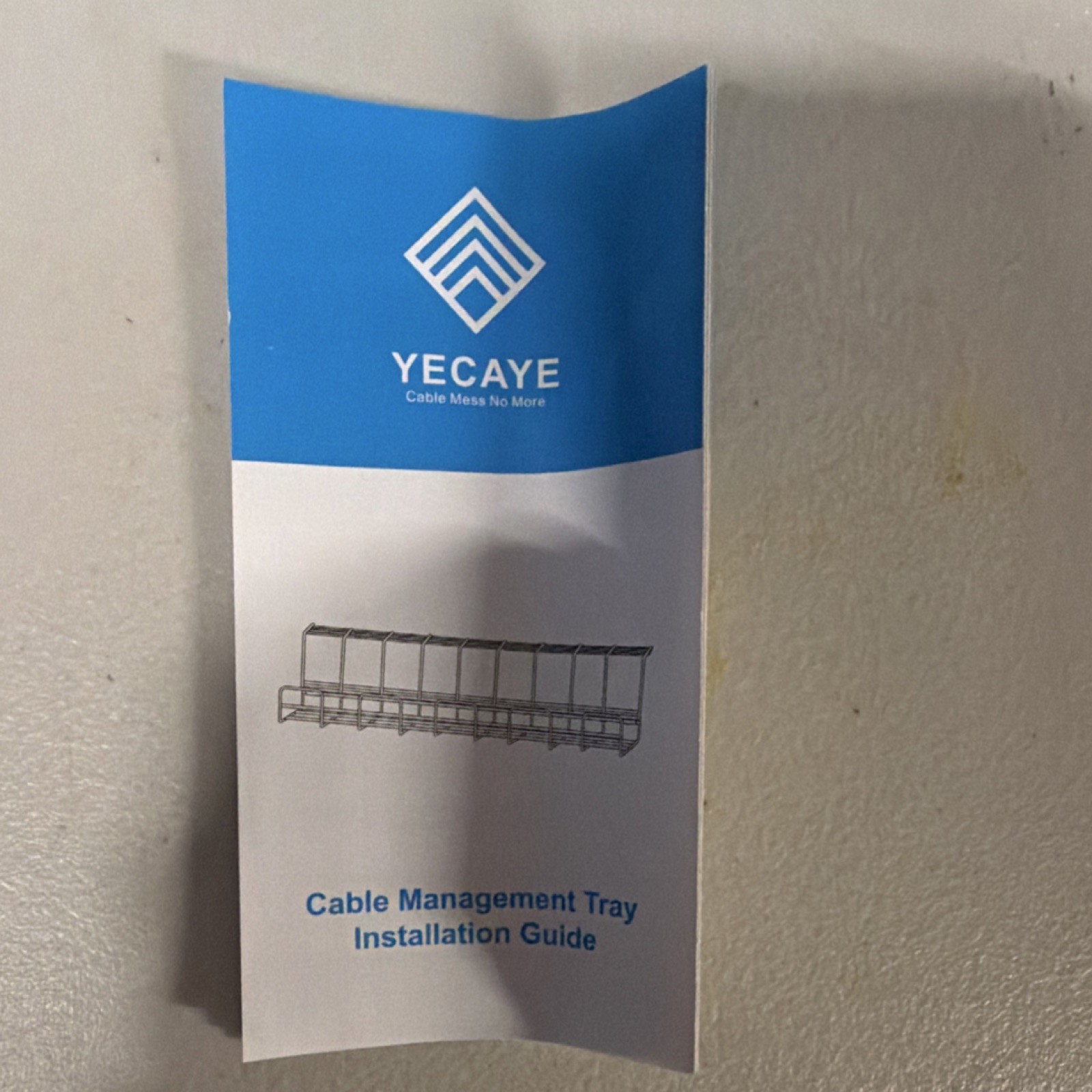 Yecaye Reusable Cable Management Tray 2 Pack Black Steel Under Desk Organizer