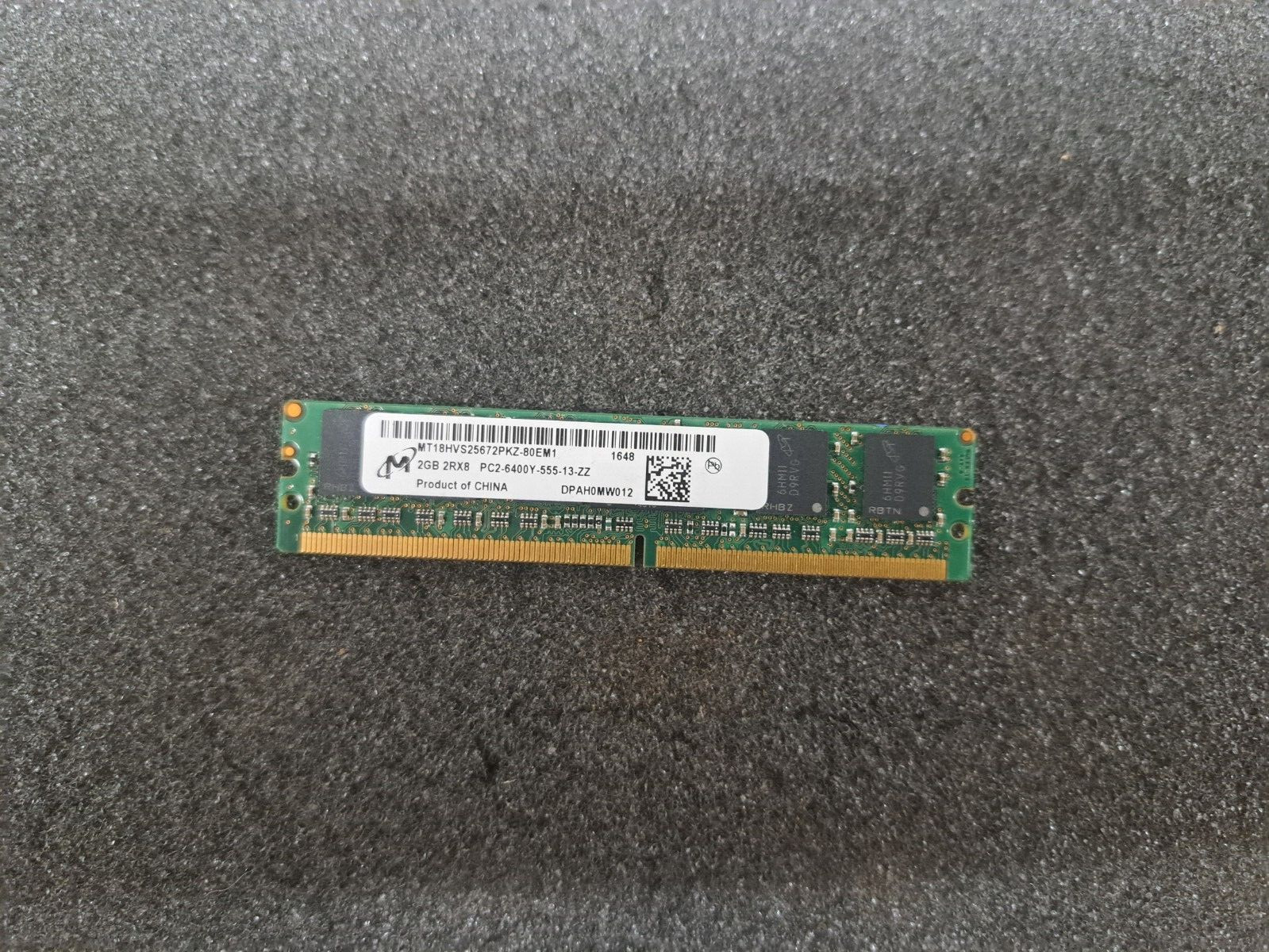 New, Micron Tech, MT18HVS25672PKZ-80EM1, Memory Module DDR2 SDRAM 2GB 244-MiniRD