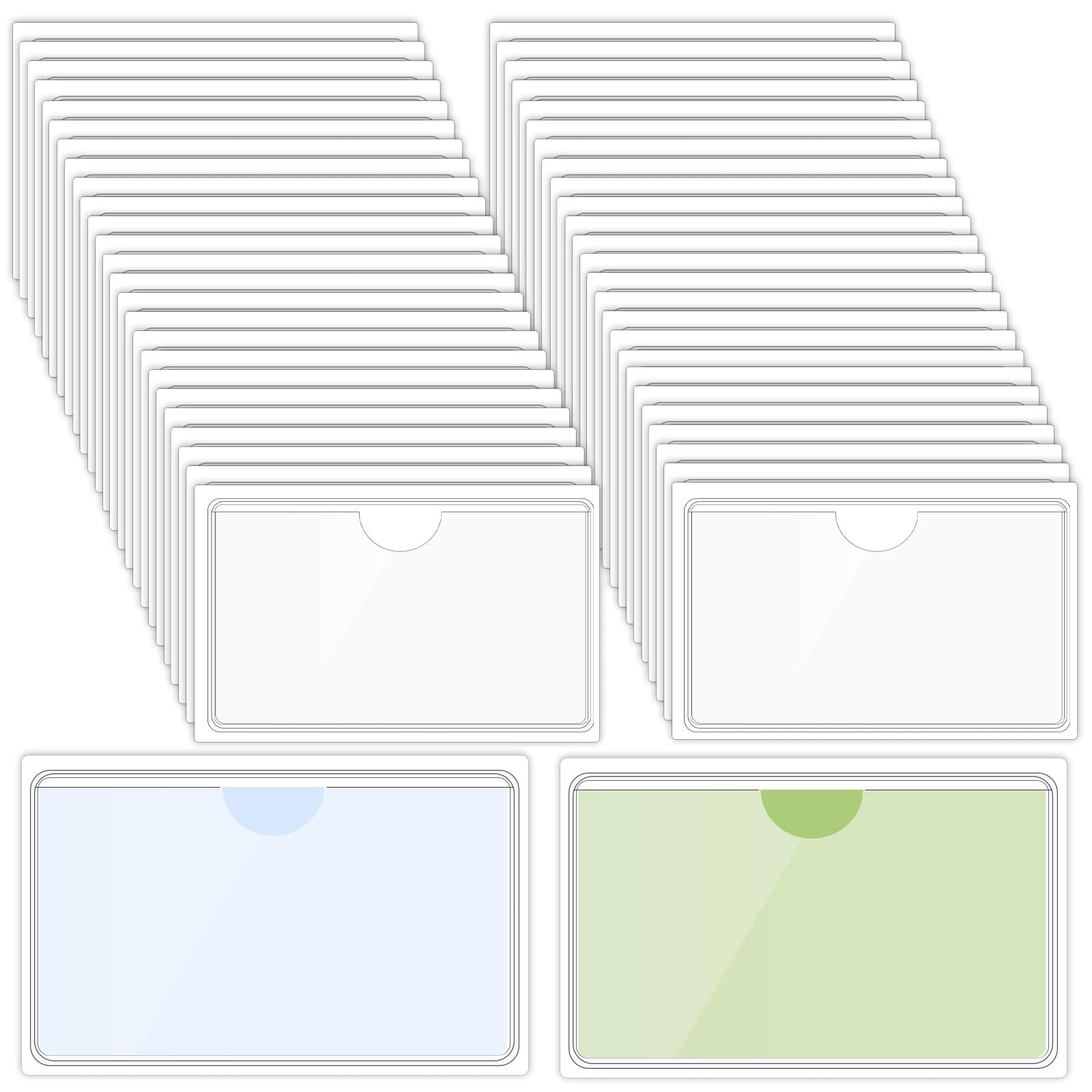 100 Packs Clear Adhesive Pockets Label Holders 3.7 x 2.28''