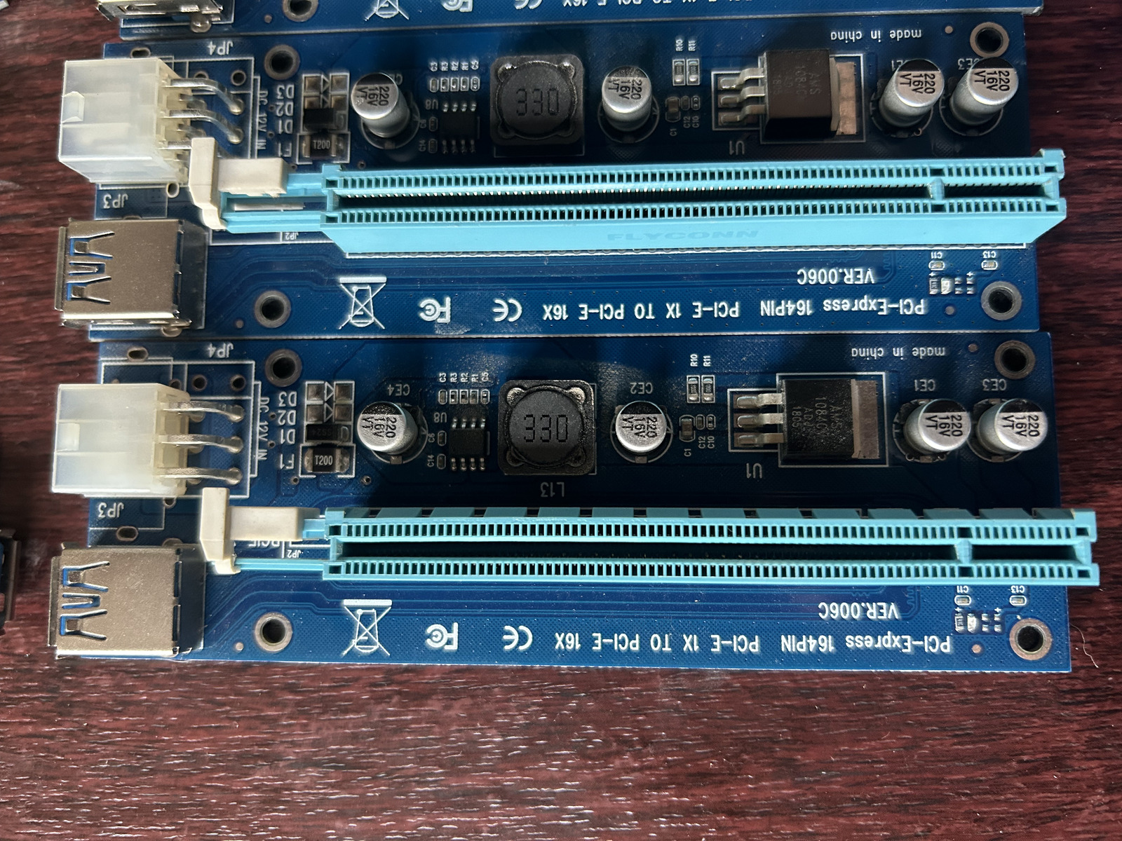 Ethereum PCI-E 1x to 16x Powered USB3.0 GPU Riser Adapter, six pack, USA shipper