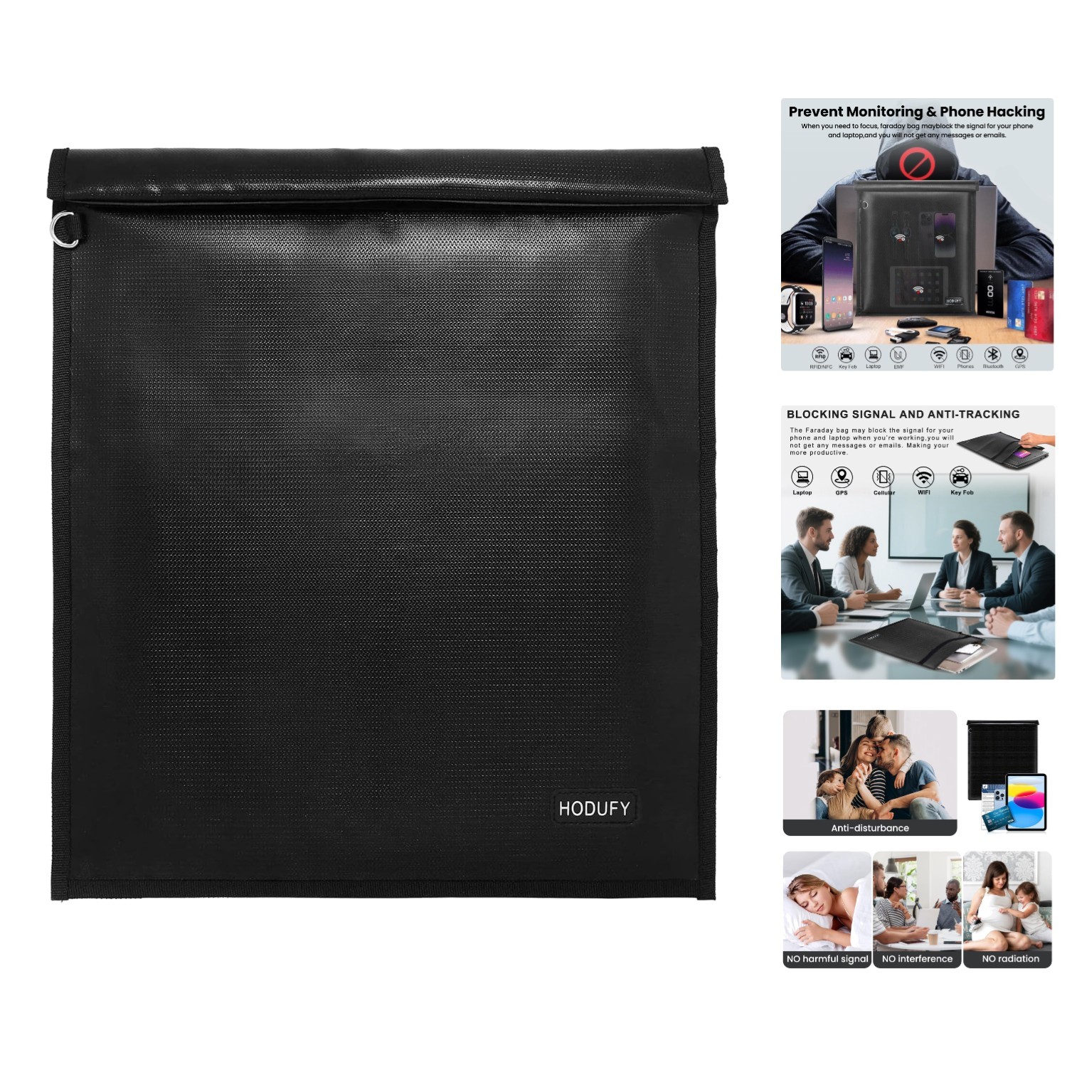 Extra Large Faraday Bag for Laptops 20x15 Inches - Fireproof and Water-Resistant