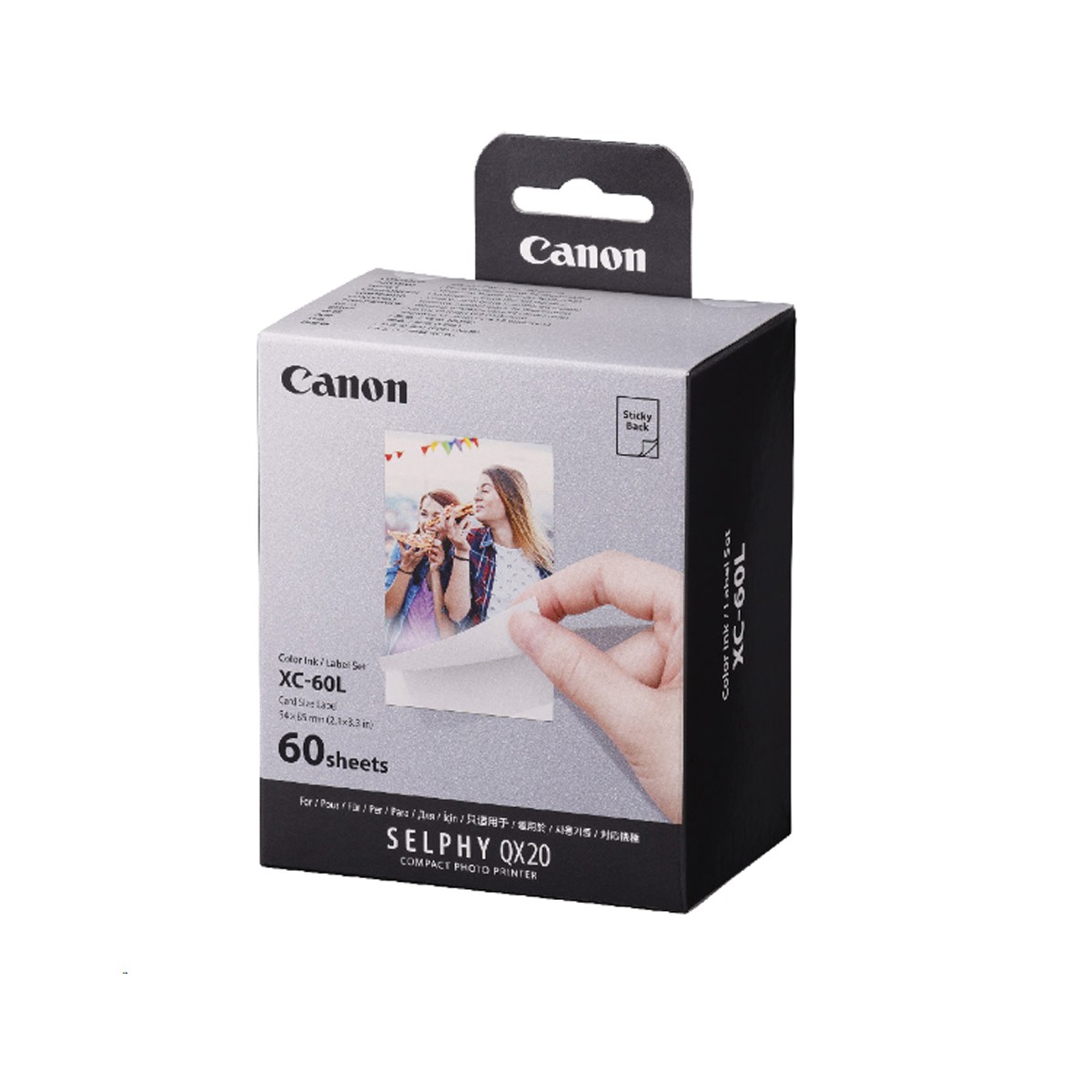 Canon XC-60L Color Ink/Paper Set for SELPHY QX20 Photo Printer, 60 Sheets