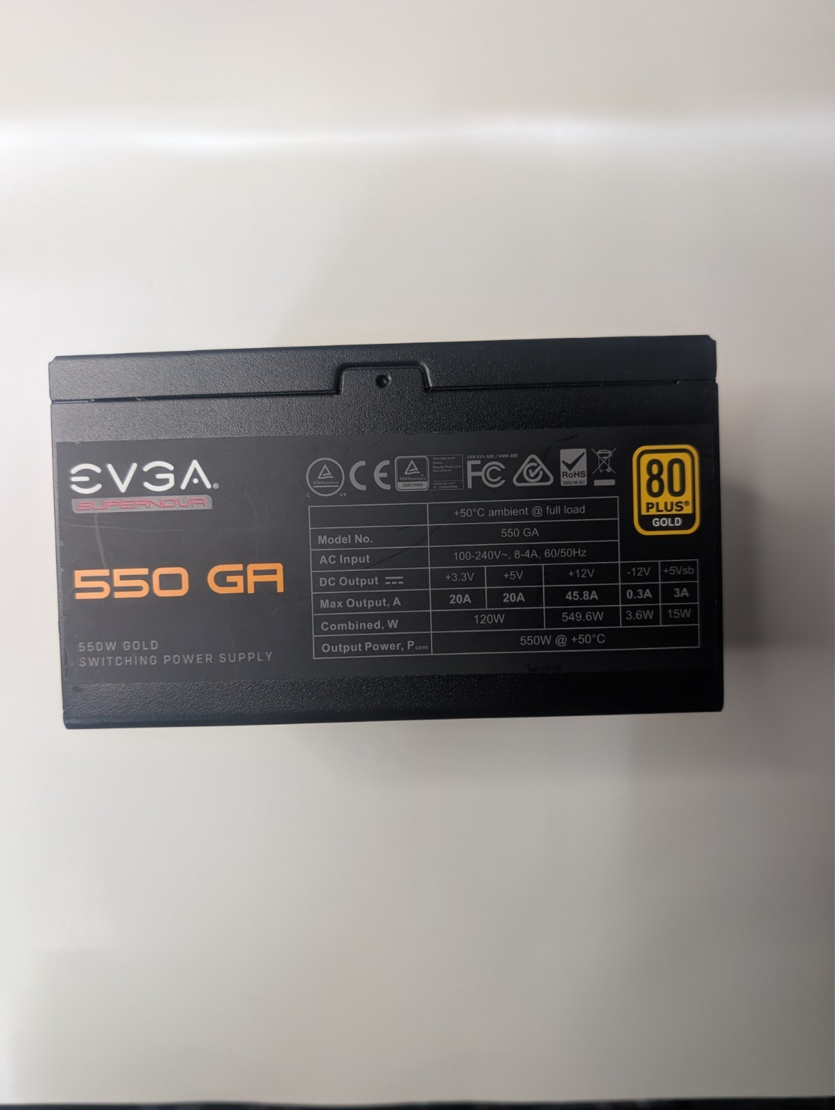 EVGA Supernova 550W GA 80 Plus Gold Certified Fully-Modular PSU Cables Included
