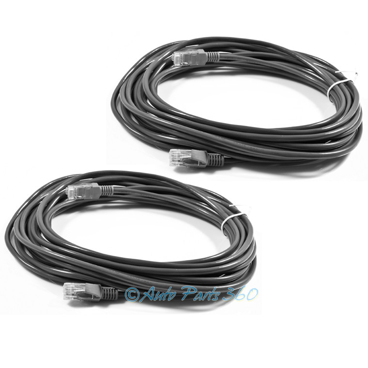 2X 50FT 15M CAT5 CAT5E RJ-45 ETHERNET LAN NETWORK PATCH CABLE GREY CORD PC MAC