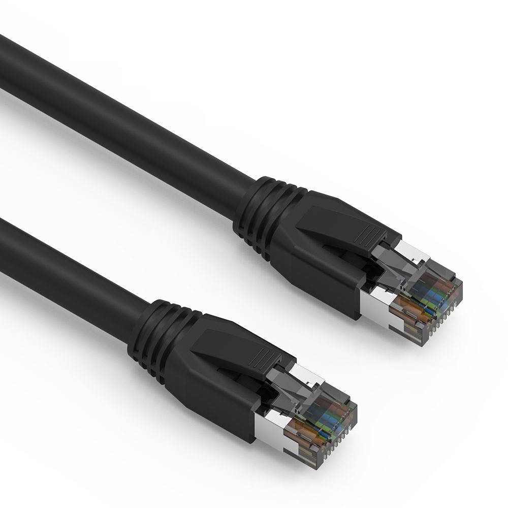 20 Pack of 10Ft CAT8 S/FTP Ethernet Network Cable Black 24AWG