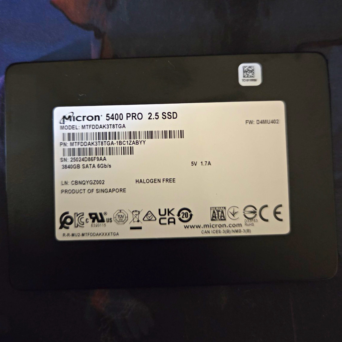 Micron 5400 PRO 3.84TB 2.5in SATA III Internal SSD MTFDDAK3T8TGA