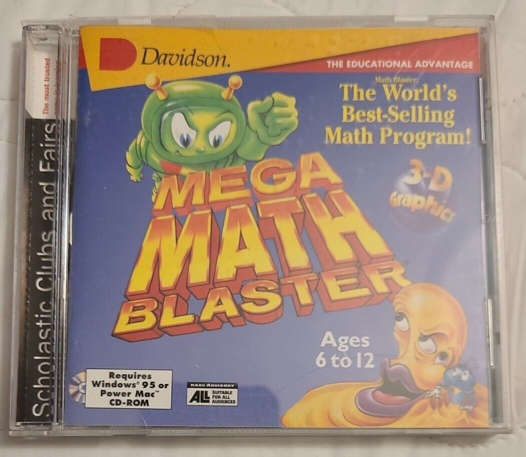 Mega Math Blaster. Ages 6-12 Educational CD-ROM (1998, Davidson) Windows/Mac #1