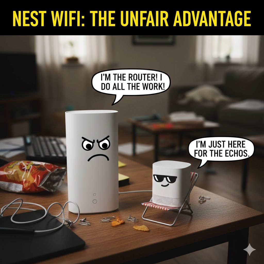 Google Nest Wifi AC2200 Mesh System - 2 Pack (1 Router + 1 Point) - Snow White
