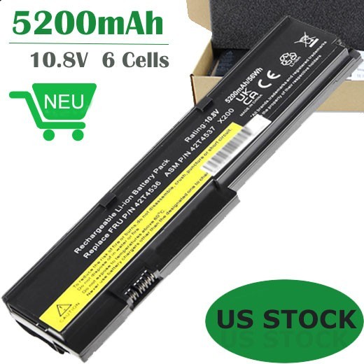 NEW 43R9254 ASM 42T4537 56Wh Battery For Lenovo ThinkPad X200 X200S Series 10.8V