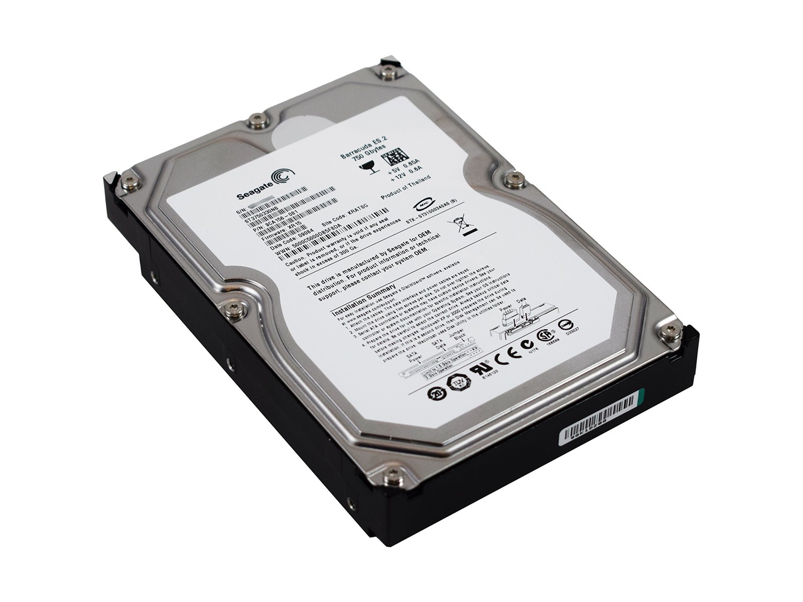 LOT OF 3 Seagate ST3750330NS 750GB 7200 RPM 32MB Cache SATA 3.0Gb/s 3.5"