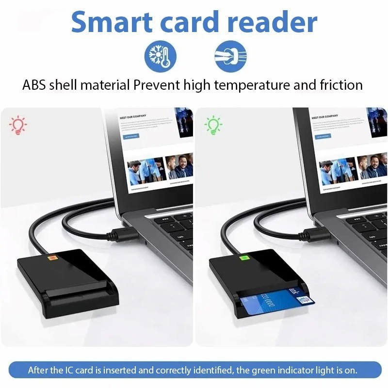 USB 2.0 Smart Card Reader DOD Military CAC Common Access-Bank card-ID for Mac OS