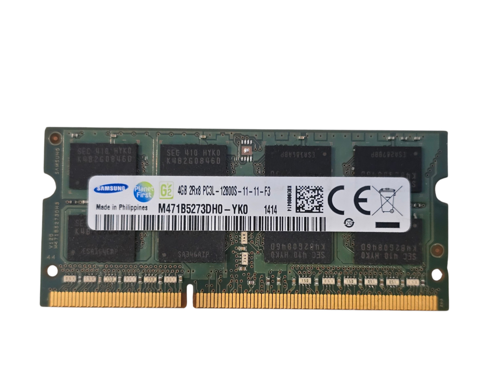 Samsung 4GB DDR3L 1600MHz PC3L-12800S Laptop RAM SO-DIMM M471B5273DH0-YK0