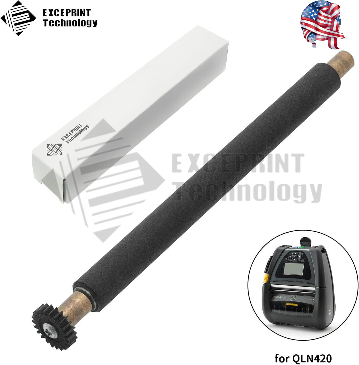 ✅ Transfer Kit Platen Roller w/ Gear for Zebra QLN420 ZQ630 P1050667-008 USA ✅
