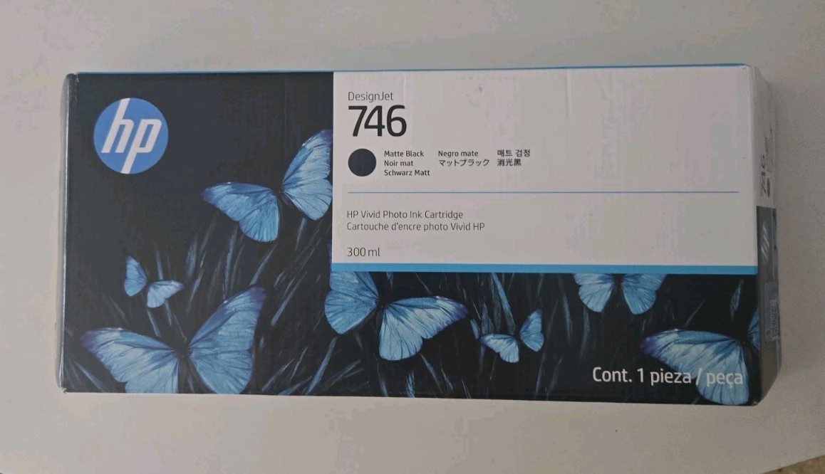 Brand New, Factory Sealed, HP 746, Matte Black 300ml Ink Cartridge, Exp. 10/28