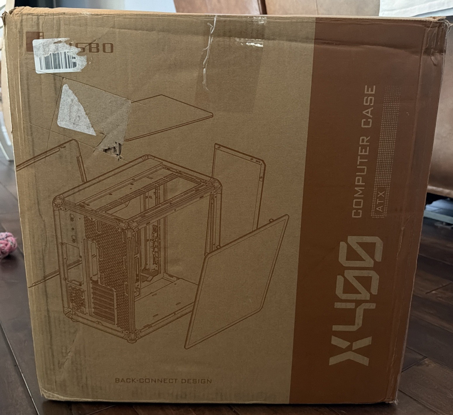 Jonsbo X400 Gray ATX PC Back-Connect Desktop Case, 2 Sides, MB Aux Air Cooling